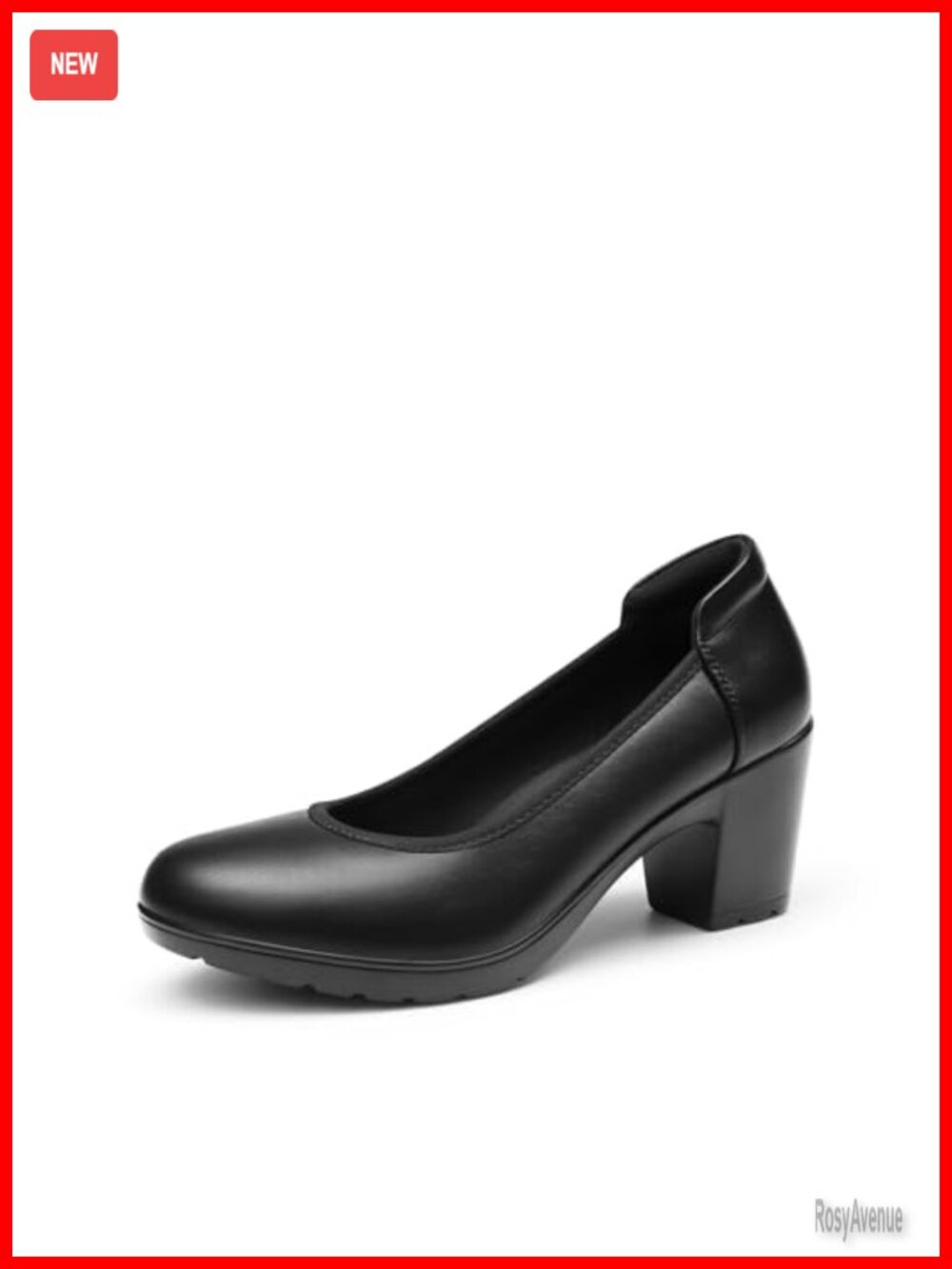 Women's Chunky Block Heel Round Toe Pump Dress Shoes Cushioned Work